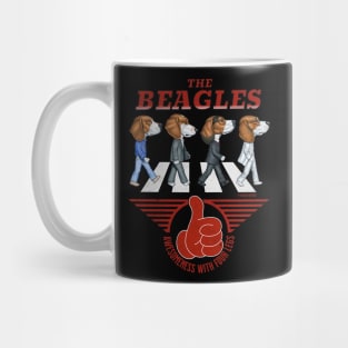 Classic Street crossing with Beagle Dogs on a retro The Beagles tee Mug